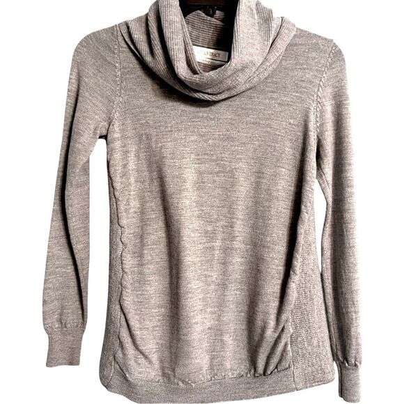 Ellen Tracy 100% Extra Fine Merino Wool Cowl Neck Split Open Back Sweater Sz S - Picture 1 of 11